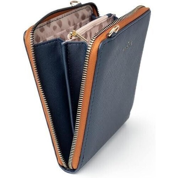 KEDZIE Soft Vegan Leather Crossbody Bag Detachable Shoulder Strap Blue NEW W/Tag - Picture 3 of 14